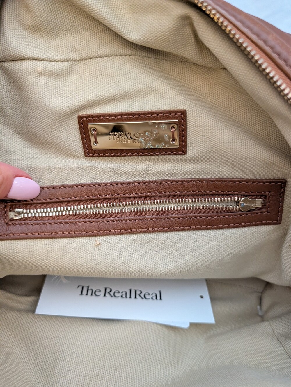 Jimmy Choo Tan Leather Purse